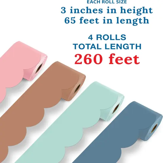 260Ft Rolled Modern Boho Bulletin Board Border Set - 4 Pack {2}