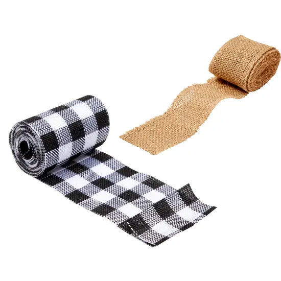 6 Pack Unfinished Wooden Disks with Ribbon and Twine for Crafts, Wood Burning, Engraving (14 Inches) Brown {6}