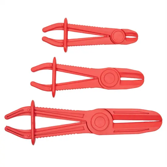 3-Pack Hose Pinch Off Pliers - Fuel Line Clamp Tool for Automotive Brake, Radiator and Coolant (Red, 3 Sizes) {6}
