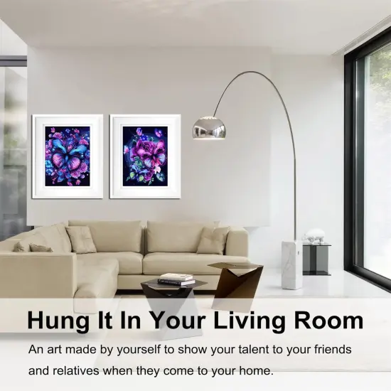 Paint by Numbers Kit for Adults Beginners,12" Wx16 L 2 Pack Canvas for Painting Kits for Adults in Colorful Box-Butterflies {3}