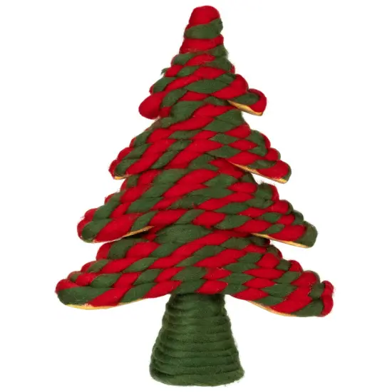 Northlight Twisted Yarn Plush Christmas Tree Decoration - 15.25" Red {3}