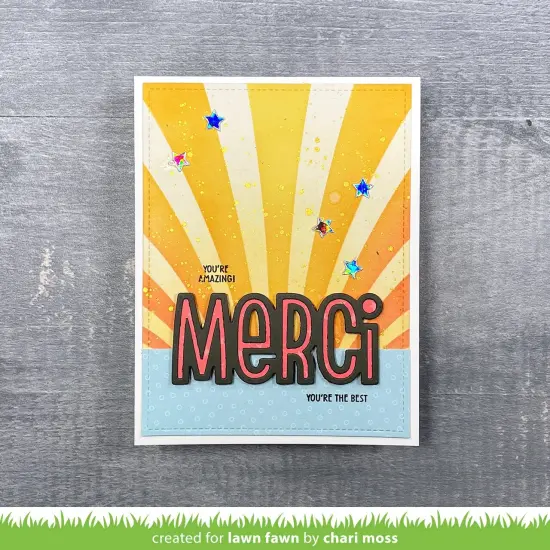 Lawn Cuts Custom Craft Die-Giant Outlined Merci {4}