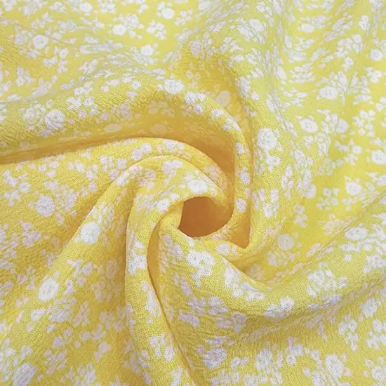 1 Yard Yellow or Off White Poly Crepe Fabric Lightweight Draping Polyester 57/58" Wide {1}