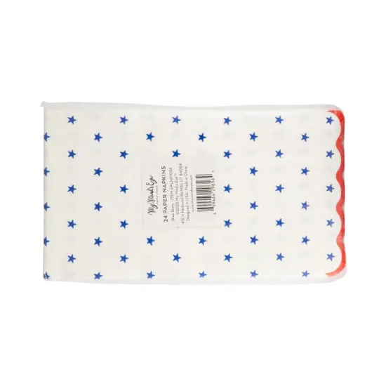 Blue Stars Scallop Guest Napkin {5}
