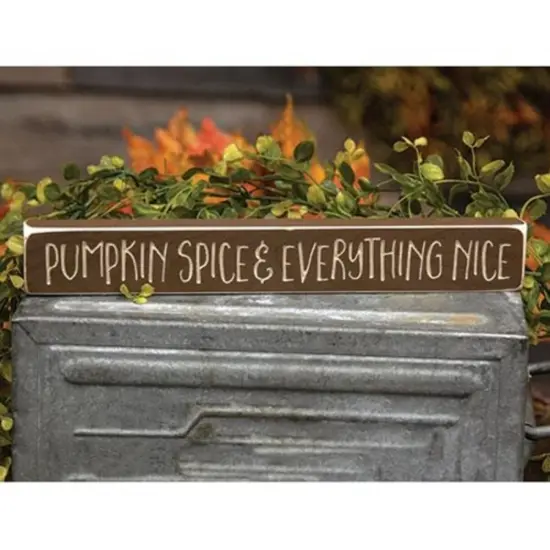 Decorative Wooden Pumpkin Spice Block Sign for Fall Home Decor {2}