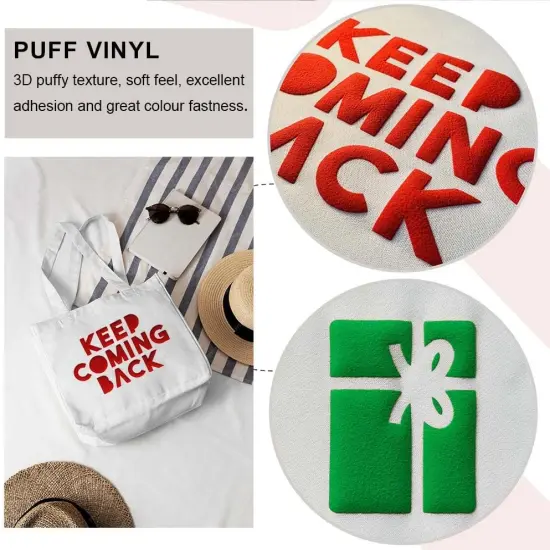 Black Puff Vinyl Heat Transfer, 3PCS {3}