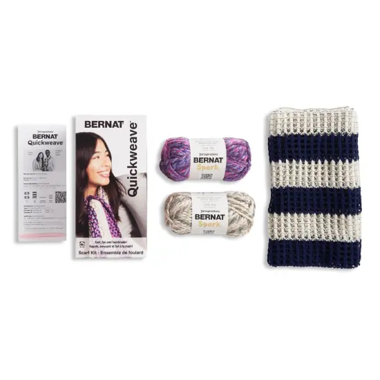Bernat Scarf Weaving Kit 24 pack-Purple Tartan {4}