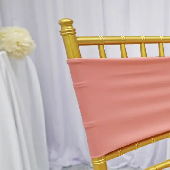 10 Pieces Soft Stretch Rose Pink Spandex Chair Bands 7 x 13 Inches {5}