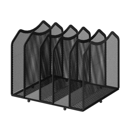 Trending Mesh Desktop File Sorter Organizer, 5-Section Bookshelf for Desk Home Office, Black {2}