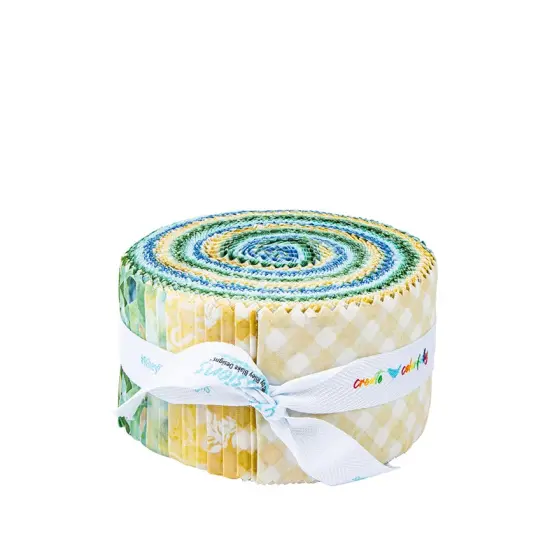 Expressions Batiks 2.5" Strip Roll (Jelly Roll / Rolie Polie) in Watercolor Daisies by Beverly McCullough for Riley Blake (RP-23246-40) {1}