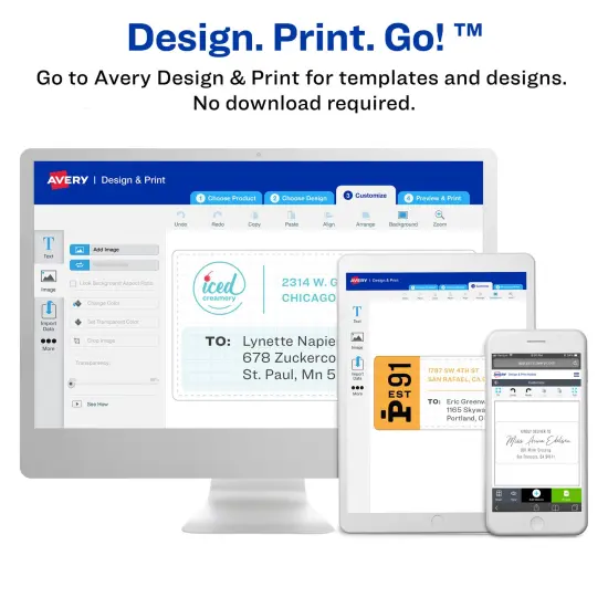 Avery Shipping Labels, Permanent Adhesive, Matte Frosted Clear, 8-1/2" x 11", 10 Labels (18665) {5}