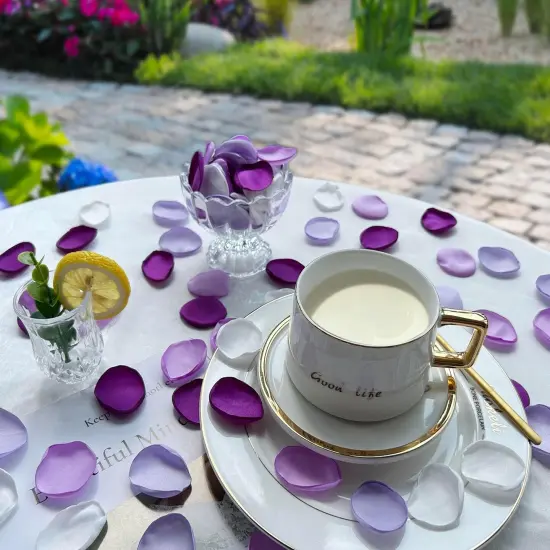 Rose Petals for Wedding Decor Lavender Purple Silk Petals Flower Girl Scatter Petals for Aisle Table Centerpieces Reception, Bridal Shower Proposal Party Romantic Night {4}