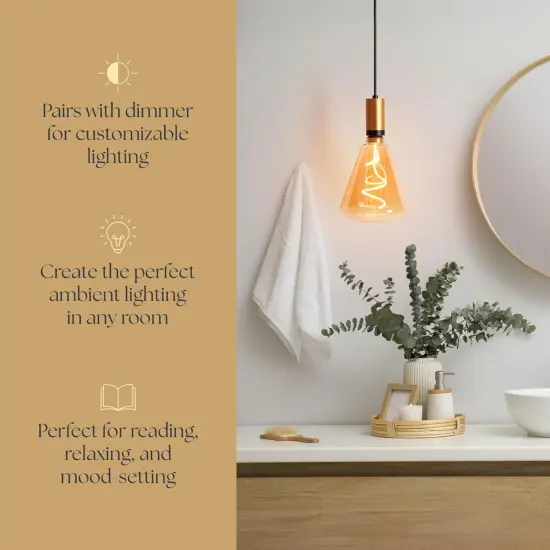 Next Glow Edison LED Bulb &ndash; Vintage Diamond, Warm White, Dimmable E26 Decorative {5}