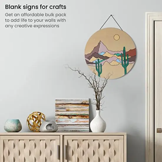 ARTEZA MDF Wood Slices, Set of 10, 5 x 11.8-Inch Circles and 5 x 9.05-Inch Squares, Unfinished Wooden Pieces for DIY Craft and Art Projects {4}