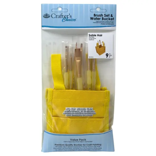 RCC 514 | Crafter's Choice™ 8pc Sabline Hair Variety Brush Set & Water Bucket {1}