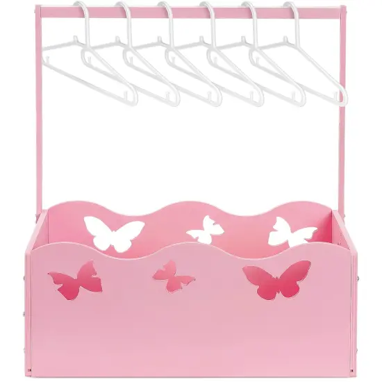 Wooden Crate for Baby Shower Storage Crate Basket with Handle Baby Registry Hamper Pregnancy Gift for New Parent(Pink,Butterfly) {1}