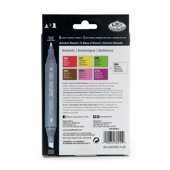 RM-906BOT | Azure&trade; 7pc Botanic Color Marker Set {6}
