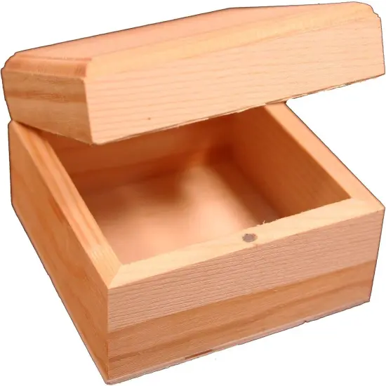 Unfinished Mini Wood Craft Box with Hinged Lid and Magnetic Closure, 3.5 Inch - Perfect for Arts, Crafts, and Personalized Gifts {4}