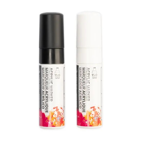 MARK-2734 | 2PC Acrylic 15mm Black/White Markers {3}