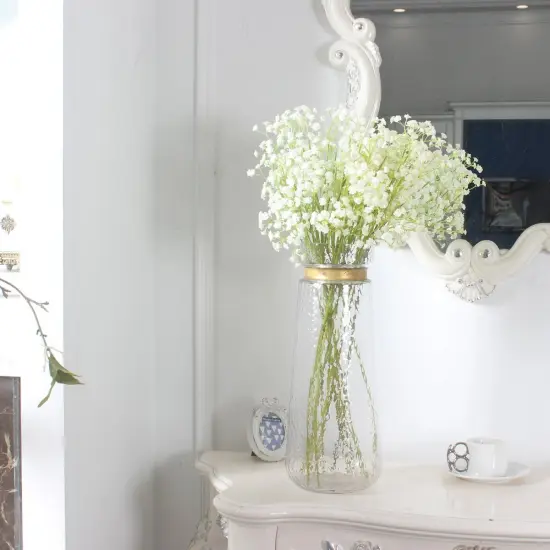 10pcs Babies Breath Flowers 23.6" Artificial Gypsophila Bouquets Real Touch Flowers for Wedding Home DIY Decor {4}