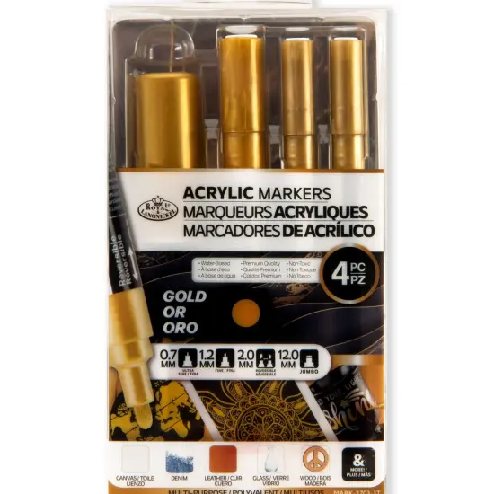 MARK-2703 | 4PC Gold Acrylic Paint Markers {1}