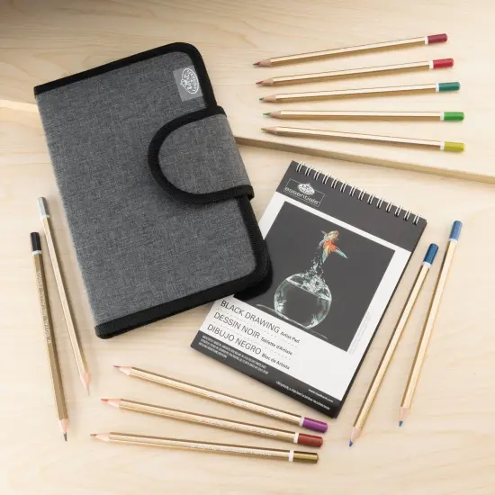 RSET-FS111 | Essentials&trade; 14pc Travel Metallic Drawing Folio Art Set {4}