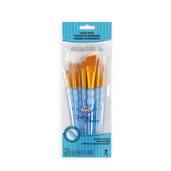 RCC 404 | Crafter's Choice™ 7pc Golden Taklon Variety Brush Set {1}