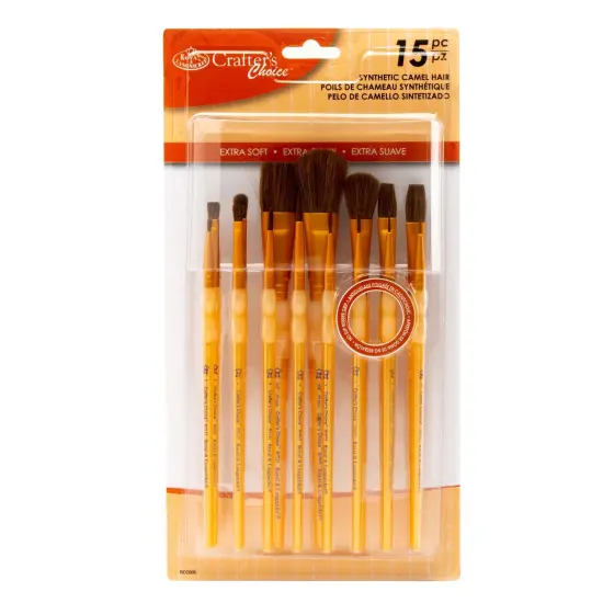 RCC 605 | Crafter's Choice&trade; 15pc Natural Hair Variety Brush Set {1}