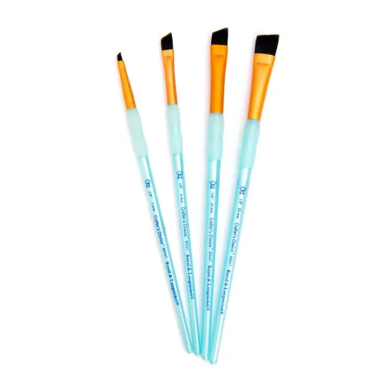 RCC 256 | Crafter's Choice&trade; 4pc Black Taklon Angular Brush Set {3}