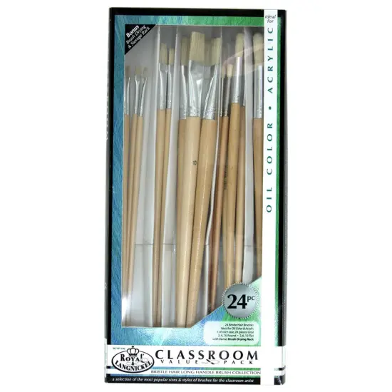RCVP-106 | Classroom 24pc Bristle Hair Long Handle Brush Set {1}