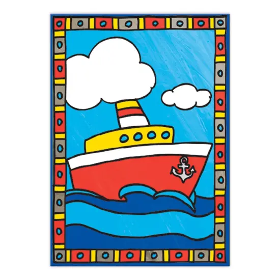 MFP206 | Painting by numbers&trade; Children's 12pc 8.75" x 11.75" Train and Boat 2-Pack {2}