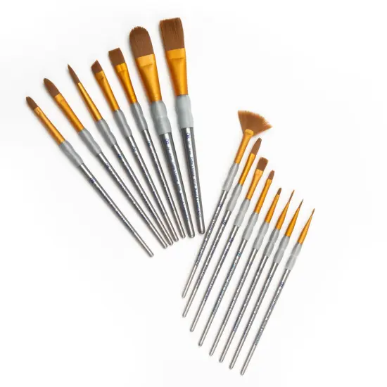 RCC 602 | Crafter's Choice™ 15pc Brown Taklon Variety Brush Set {2}