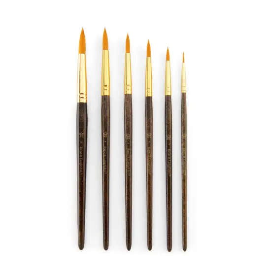 RSET-9167 | 6pc Golden Taklon Round Brush Set {2}