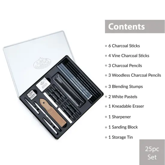 RSET-ART2711 | Charcoal Drawing Art Set - 25pc {6}