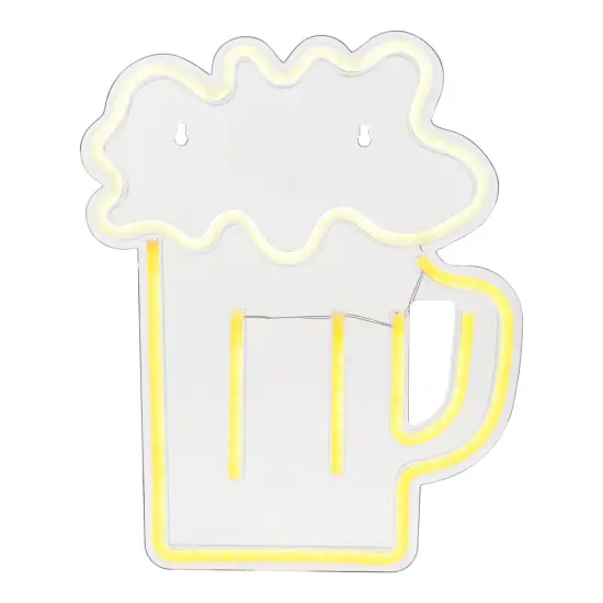 Northlight LED Beer Mug Neon Lighted Wall Art - 13" Yellow {3}
