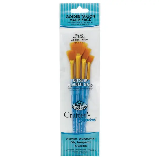 RCC 234 | Crafter's Choice&trade; 4pc Golden Taklon Fan Brush Set {1}