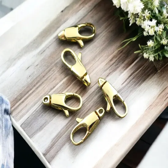 *5* 15x7mm 18k Gold Plated Swivel Lobster Clasps {2}