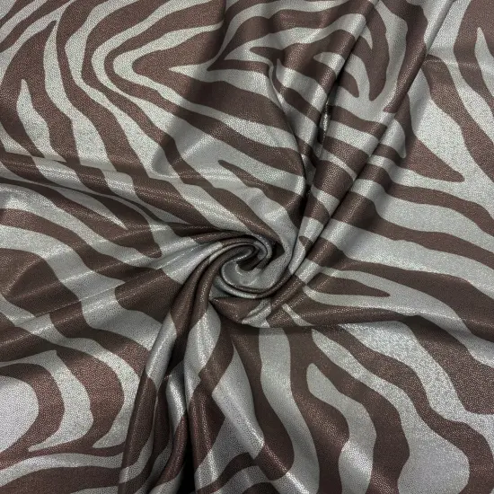 1 Yard Brown Zebra Print Mystique Spandex Fabric for Leggings Dancewear Costumes Streetwear (36" x 60")Inches Wide {2}