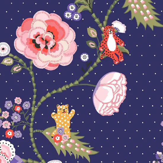 Cath Kidston Catnip Navy Wallpaper {4}