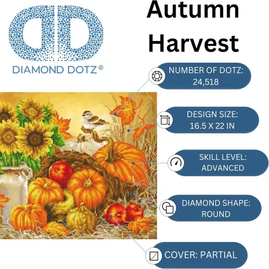 Autumn Harvest Diamond Painting Kits for Adults - Diamond Art Kits a Relaxing Creative Craft Kit with Dotz Gems 16x22 {2}
