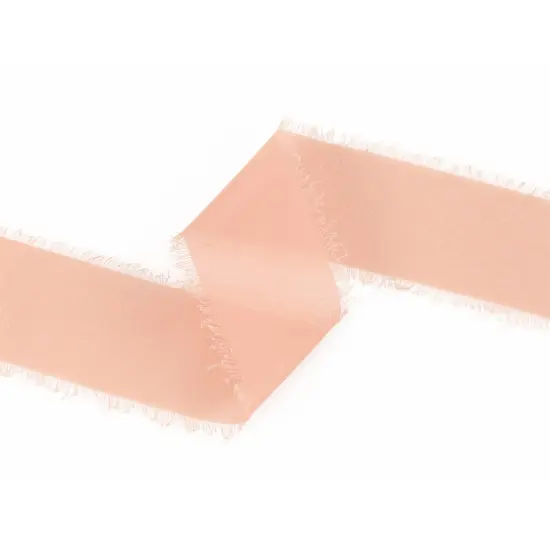 LaRibbons 1 1/2" Frayed Edge Chiffon Ribbon | 10 Yard Roll Blush {3}