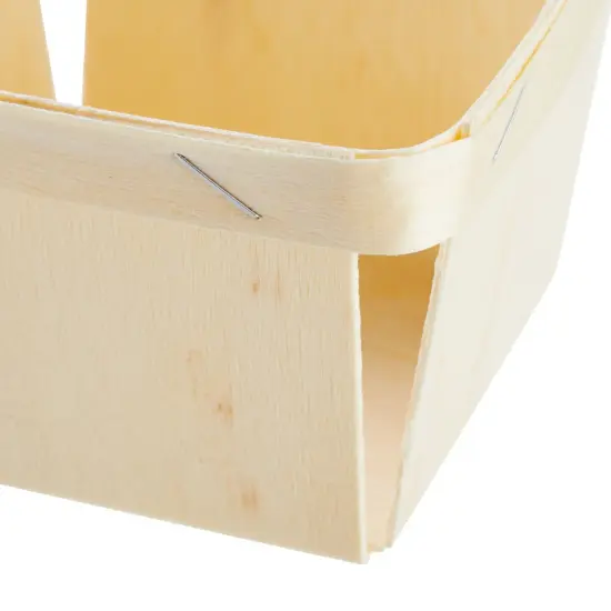 10 Pack 1-Pint Wooden Berry Baskets for Picking Fruit, Arts and Crafts, Decor, 4 Inch Square Vented Wood Berry Containers Brown {7}