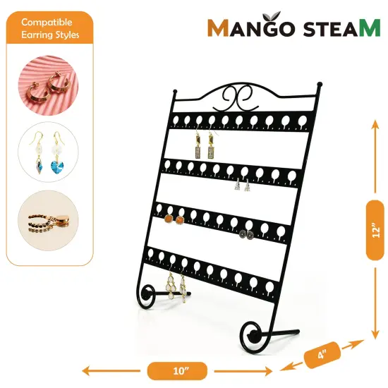 Mango Steam Tabletop Earring & Jewelry Organizer with Classic Display Stand for Earrings Black {6}