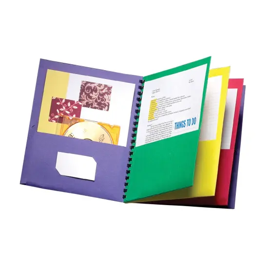 Paper 8-Pocket Folders, Letter Size, Assorted Colors {1}