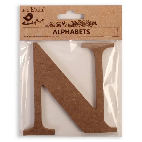 Little Birdie MDF Alphabets Upper Case 4" 1/Pkg-N {1}