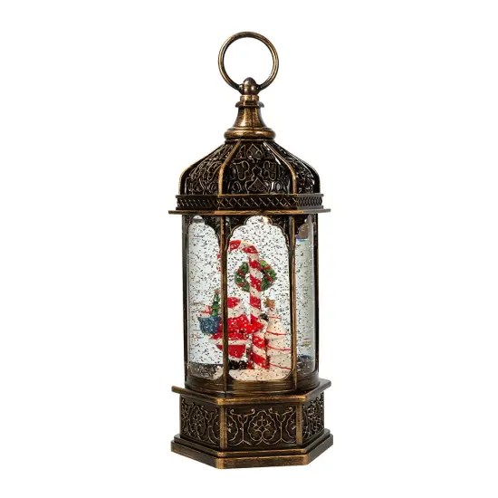 Kurt Adler 11-Inch Battery-Operated Light Up Santa Water Lantern {3}