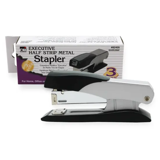 Executive Metal Stapler, Half Strip, Gray {1}