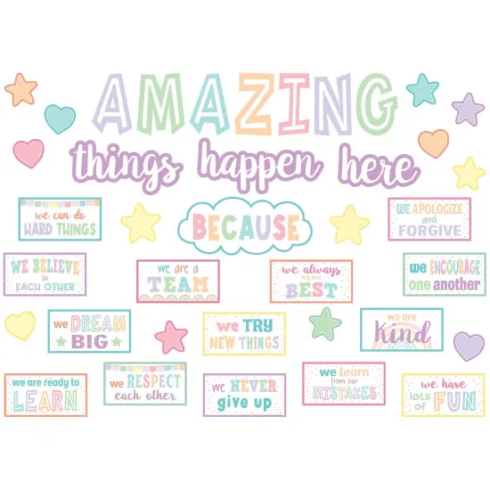 Pastel Pop Amazing Things Happen Here Bulletin Board Set {1}