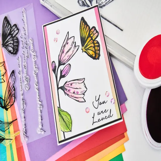 Sizzix A5 Clear Stamp Set With Stencil By Stacey Park-Farfalllina, Cosmopolitan {5}