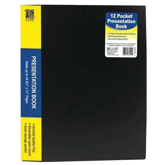 Bound Sheet Protector Presentation Book, 12-Pocket {1}